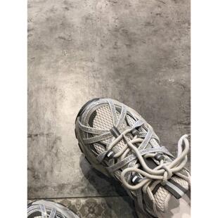 2026新款韩版厚底老爹鞋女时尚百搭水钻网面拼接舒适休闲运动鞋