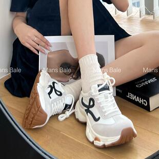 真皮老爹鞋女2025夏季新款时尚超酷百搭透气厚底休闲运动鞋潮