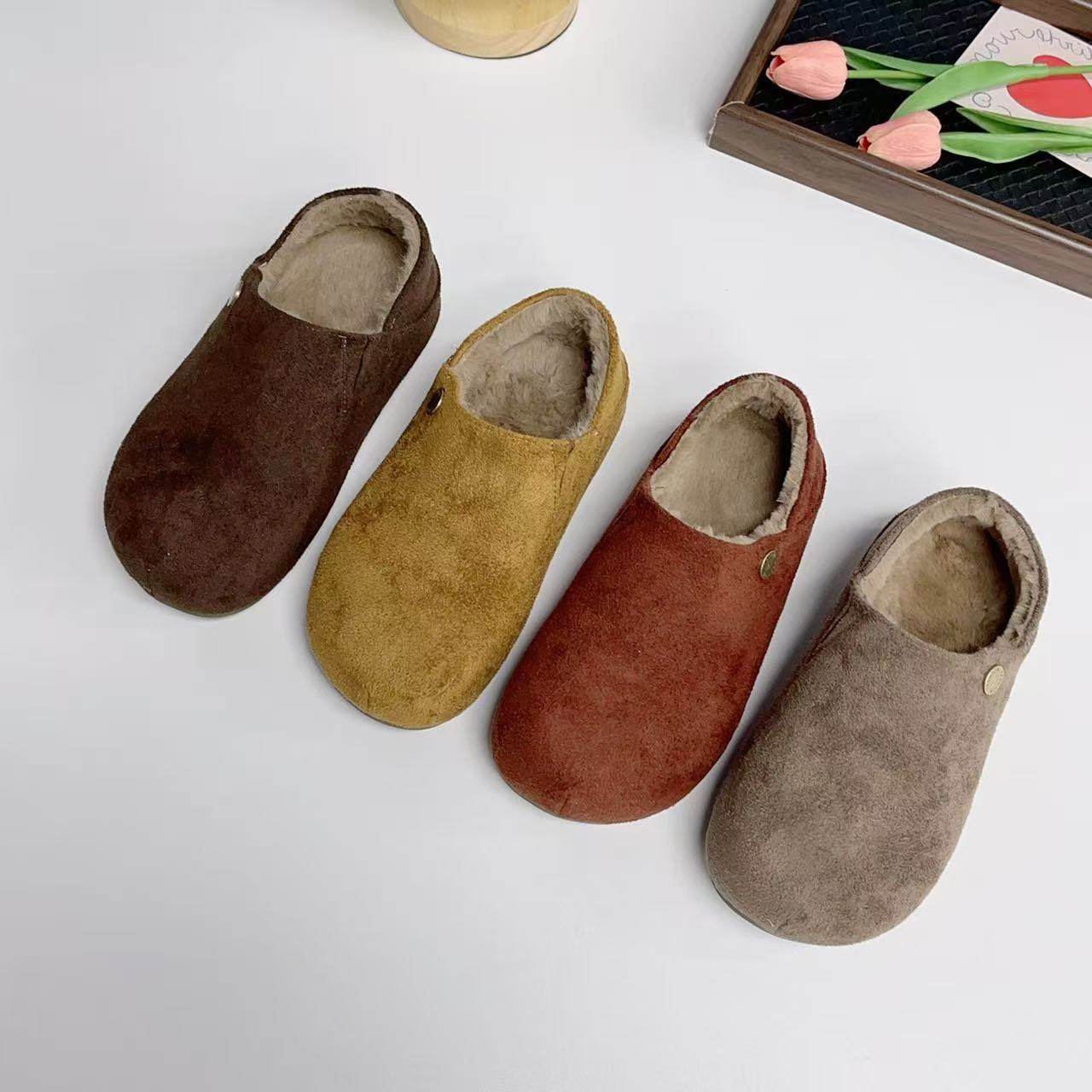 2025秋冬勃肯鞋女毛绒内里保暖平底大头鞋一脚蹬懒人鞋,女鞋,勃肯鞋/软木鞋,淘宝优惠券,粉丝福利购,淘宝优惠卷