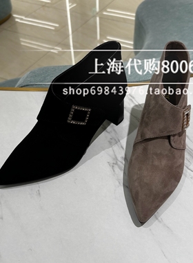 tigrisso/蹀愫2025冬季女靴魔术贴时装靴尖头短靴踝靴TA65705-17