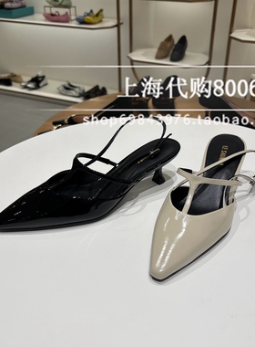 Le saunda莱尔斯丹2025夏季女鞋一字扣带高跟鞋包头女凉鞋6M67801