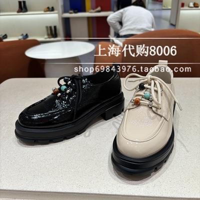 achette雅氏2026春季女鞋厚底乐福鞋可拆卸串珠粗跟鞋女单鞋 4T11