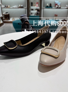 Le saunda莱尔斯丹2025春季女鞋时尚优雅粗跟浅口单鞋女 6M30001