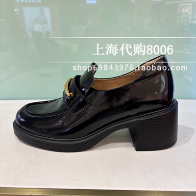 2025春季女鞋灵蛇粗跟圆头乐福鞋