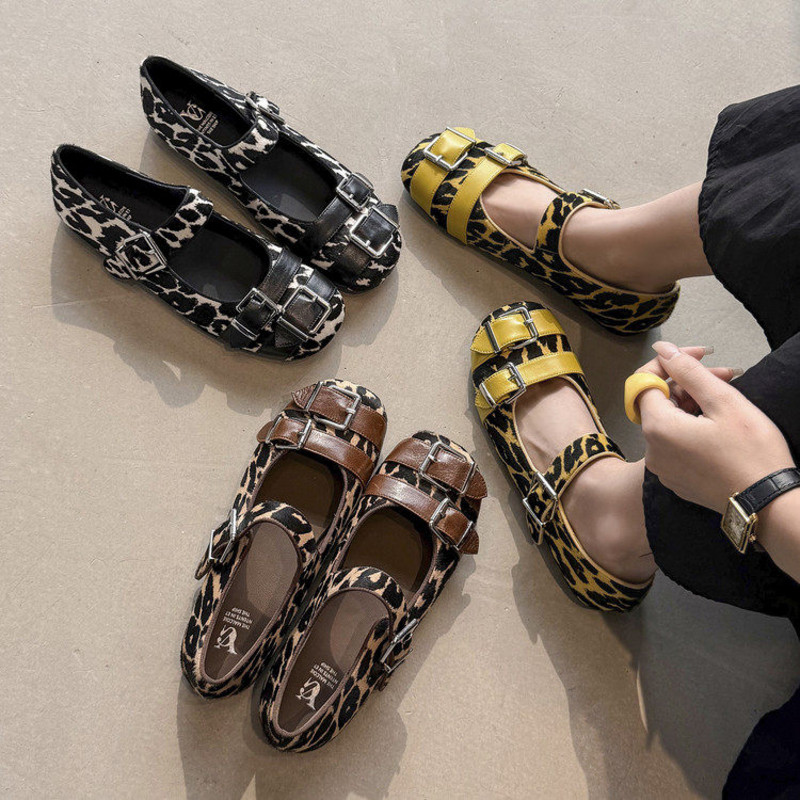 SIX MADDEN202春款女鞋豹纹平底浅口一字瓢鞋玛丽珍鞋单鞋 SMD359,女鞋,玛丽珍鞋,淘宝优惠券,粉丝福利购,淘宝优惠卷