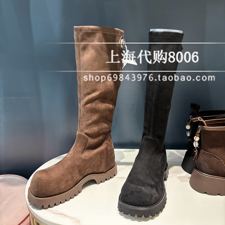 MIO米奥2025冬季女靴弹力靴圆头长筒袜靴内增高瘦瘦靴M255852016