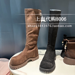 MIO米奥2025冬季 女靴弹力靴圆头长筒袜靴内增高瘦瘦靴M255852016