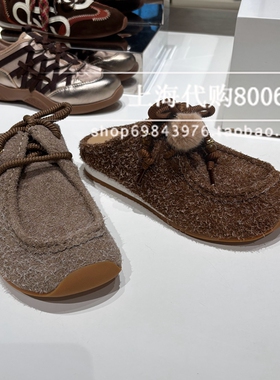 Joy&Peace真美诗2025秋季女鞋长毛牛绒半拖鞋勃肯袋鼠鞋单鞋11031