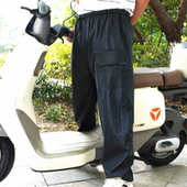 骑行防水针织磨不破抽绳户外裤 全胶无缝雨裤 加厚男女外卖雨衣裤