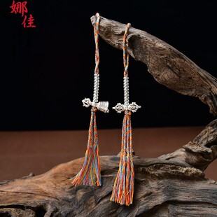 925纯银手持文玩念珠手串手链金刚星月菩提108颗佛珠计数侧挂大号