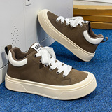 1613-2859-P58韩版厚底板鞋男黑色系带休闲运动鞋小众设计潮鞋子，男鞋休闲鞋，星座1613-1