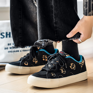 1613-2881-P68豹纹板鞋男百搭休闲耐磨拼色小众面包鞋青年运动26，男鞋休闲鞋，星座1613-1