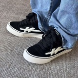 1613-2793-P68闪电低帮黑色情侣硫化帆布鞋经典休闲滑板鞋2025，男鞋帆布鞋，星座1613-1