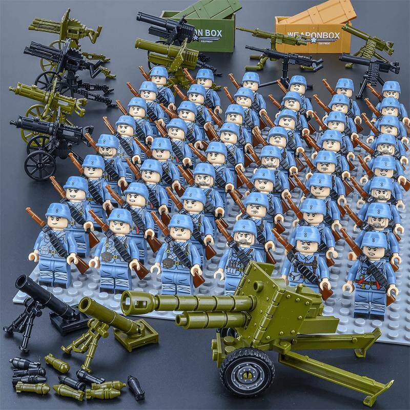 兼容乐高二战小人仔打仗士兵拼装积木玩具男孩八路军地道战兵人