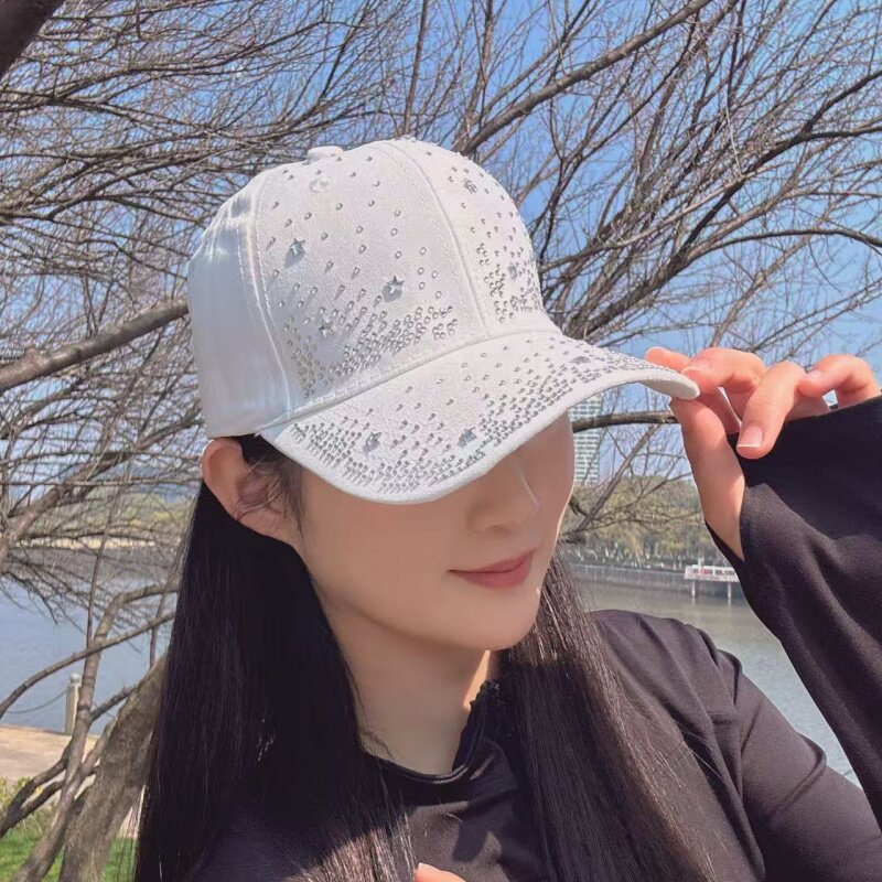 女士韩版春秋天星星水钻棒球帽时尚鸭舌帽夏季遮阳防晒棒球帽百搭