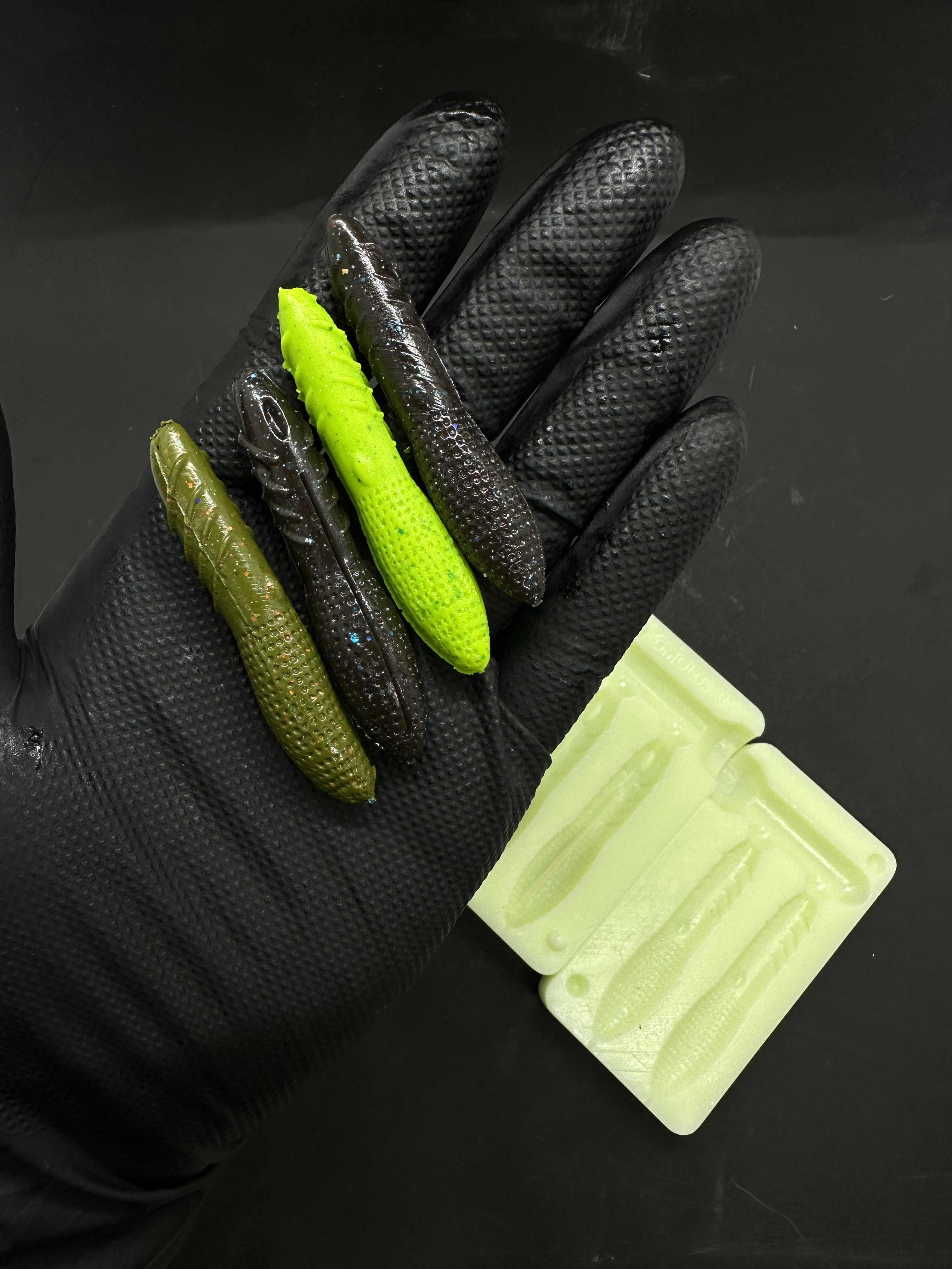 观模路亚molds抖音同款耐高温树脂模具路亚软饵软虫面条虫diy模具