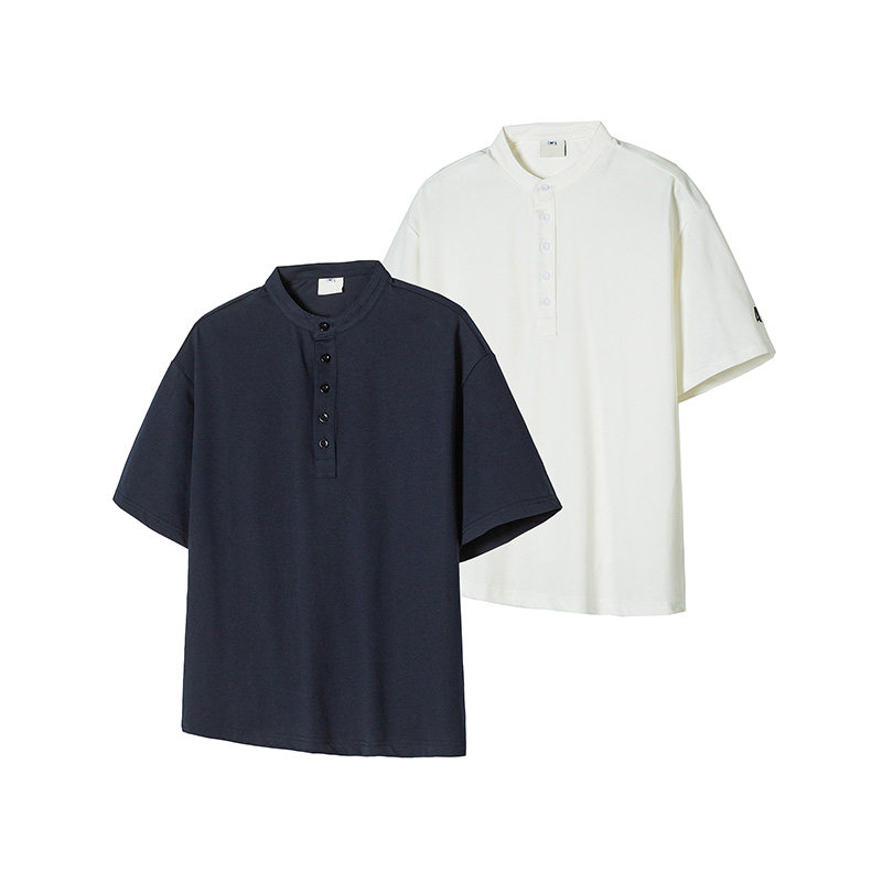 DiffWave2025SS索罗娜双面POLO立领休闲短袖T恤上衣夏男体恤TEE
