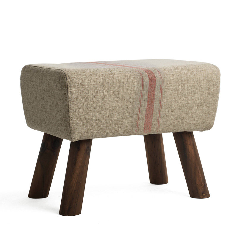 定制简域沙发凳实木换鞋凳布艺墩子客厅脚凳小矮凳穿鞋凳简约现代