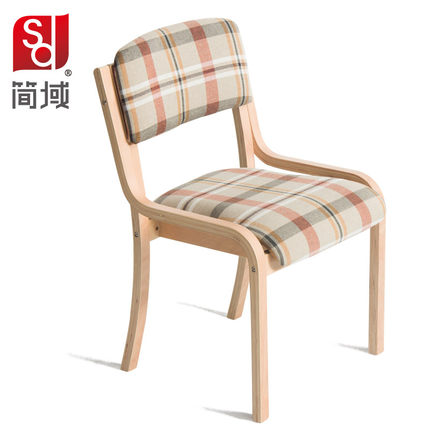 简域北欧住宅家具餐椅简约现代靠背椅咖啡休闲椅实木布艺餐桌椅子