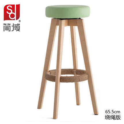简域吧台椅酒吧椅高脚凳家用实木吧台凳现代简约旋转创意欧式椅子