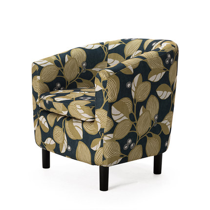 简域休闲椅布艺沙发单人小户型沙发实木布艺围椅懒人沙发洽谈椅子