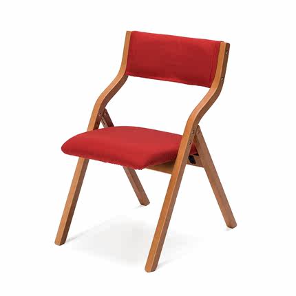 简域实木折叠椅家用餐桌椅可折叠餐椅简约现代会议椅子经典布艺椅