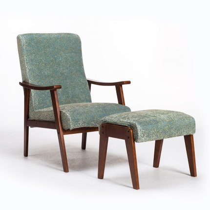 简域实木餐椅布艺沙发单人小户型沙发简约时尚北欧休闲椅沙发椅子