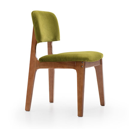 简域实木椅子简约现代靠背椅家用餐桌椅北欧餐椅布艺梳妆椅书房椅