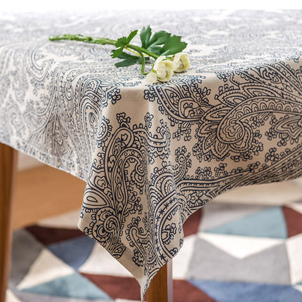 简域 布艺餐桌布 台布圆桌方桌茶几桌布时尚田园布艺棉麻桌垫子