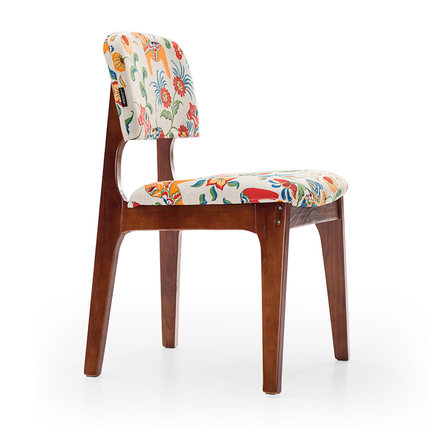 简域实木椅子简约现代靠背椅家用餐桌椅北欧餐椅布艺梳妆椅书房椅