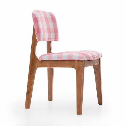 简域实木椅子简约现代靠背椅家用餐桌椅北欧餐椅布艺梳妆椅书房椅