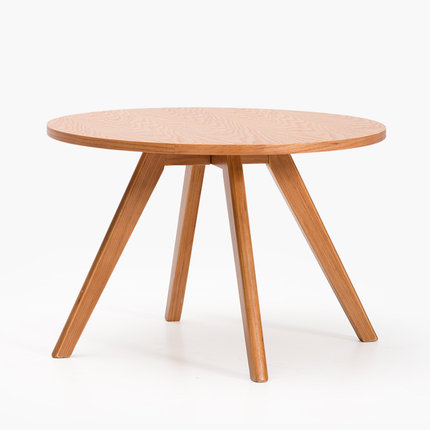 简域实木茶几圆形小桌子简约沙发边几客厅角几卧室小圆桌北欧边桌