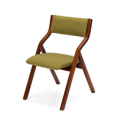 简域实木折叠椅家用餐桌椅可折叠餐椅简约现代会议椅子经典布艺椅