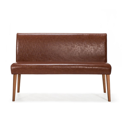 简域实木双人餐椅餐厅酒店简约现代休闲皮卡座布艺小户型靠背椅子