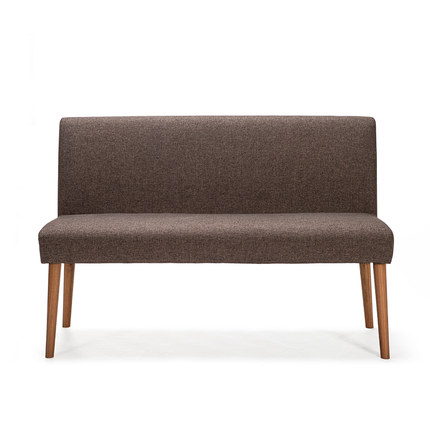 简域实木双人餐椅餐厅酒店简约现代休闲皮卡座布艺小户型靠背椅子