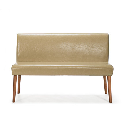 简域实木双人餐椅餐厅酒店简约现代休闲皮卡座布艺小户型靠背椅子