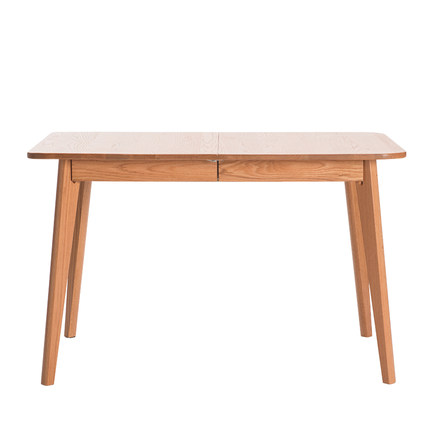 简域实木伸缩餐桌方桌北欧简约小户型餐桌折叠饭桌红橡木餐桌桌子