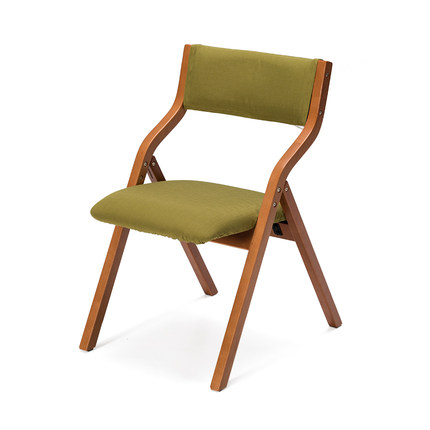 简域实木折叠椅家用餐桌椅可折叠餐椅简约现代会议椅子经典布艺椅