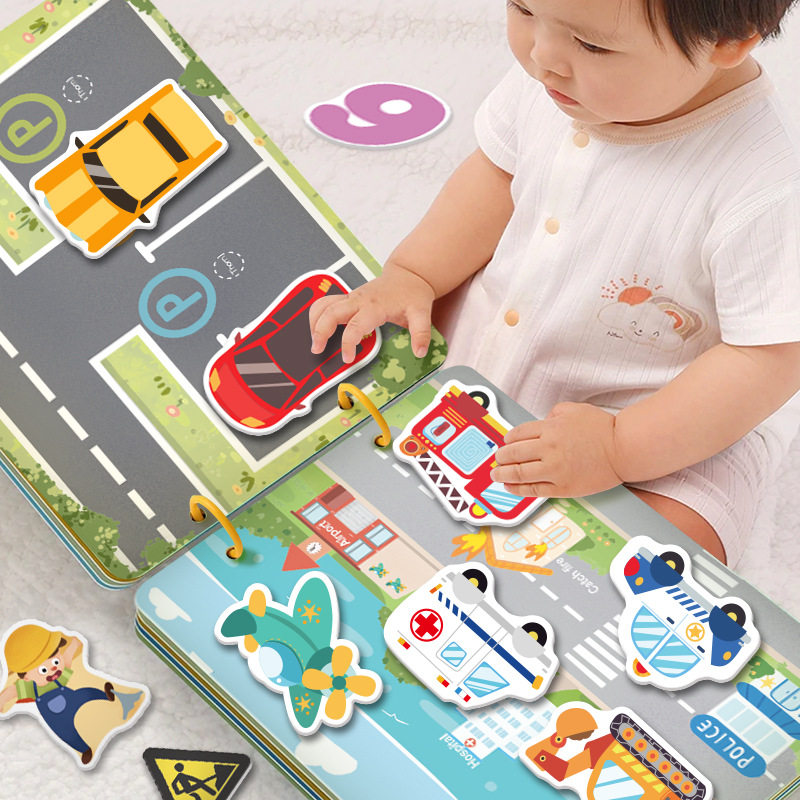 Children Busy Book外贸卡通魔术贴纸幼儿童安静手撕粘贴书忙碌书