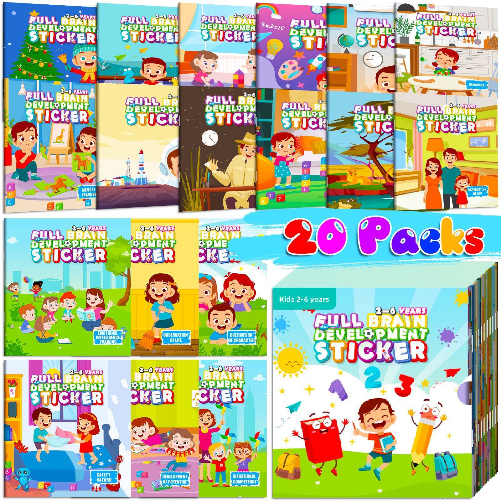 Full Development Sticker Book儿童全脑开发思维训练贴纸书贴画
