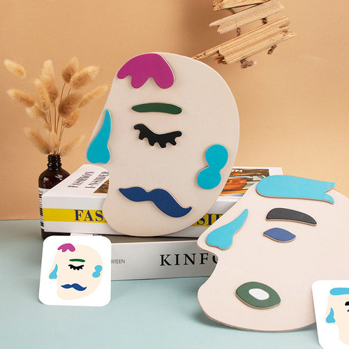 磁力木质里安的脸益智拼图玩具