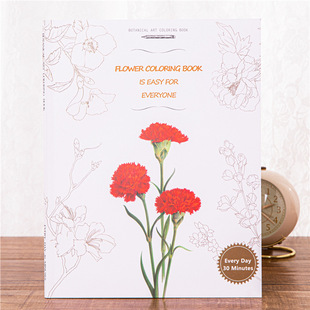 花涂鸦绘画本大人减压 Book儿童中英文涂色书四季 Flower Coloring