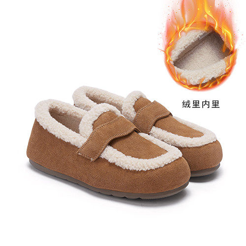 色非加绒加厚保暖毛毛鞋女2024冬季新款休闲雪地靴乐福豆豆棉鞋子,女鞋,乐福鞋（豆豆鞋）,淘宝优惠券,粉丝福利购,淘宝优惠卷