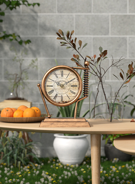 复古铁艺挂钟欧式古典罗马数字客厅装饰钟表经典款摆钟