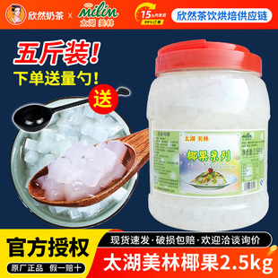 五斤装 刨冰粥冰沙椰果奶茶专用原味椰果肉粒2.5kg 太湖美林椰果