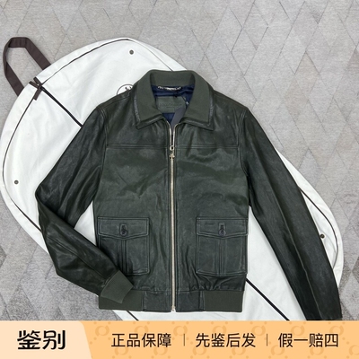 Dolce gabbana杜嘉班纳男士小羊皮翻领夹克皮衣小羊皮外套时尚