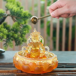 五路财神水供黄财神佛像家居供奉神中式客厅藏传密宗琉璃佛像摆件