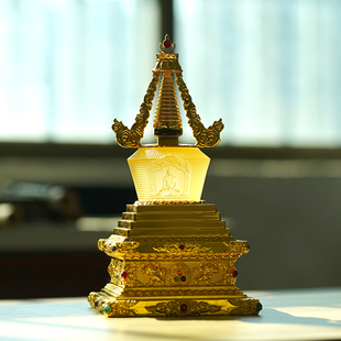 舍利佛塔琉璃摆件楞严咒宝箧印陀罗尼经咒菩提塔装藏舍利子五轮塔