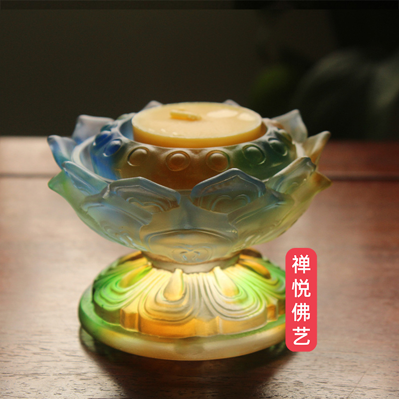 禅悦佛艺古法琉璃莲花双层多功能