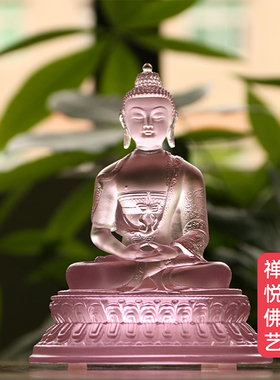 手工古法琉璃粉色款用品五方佛